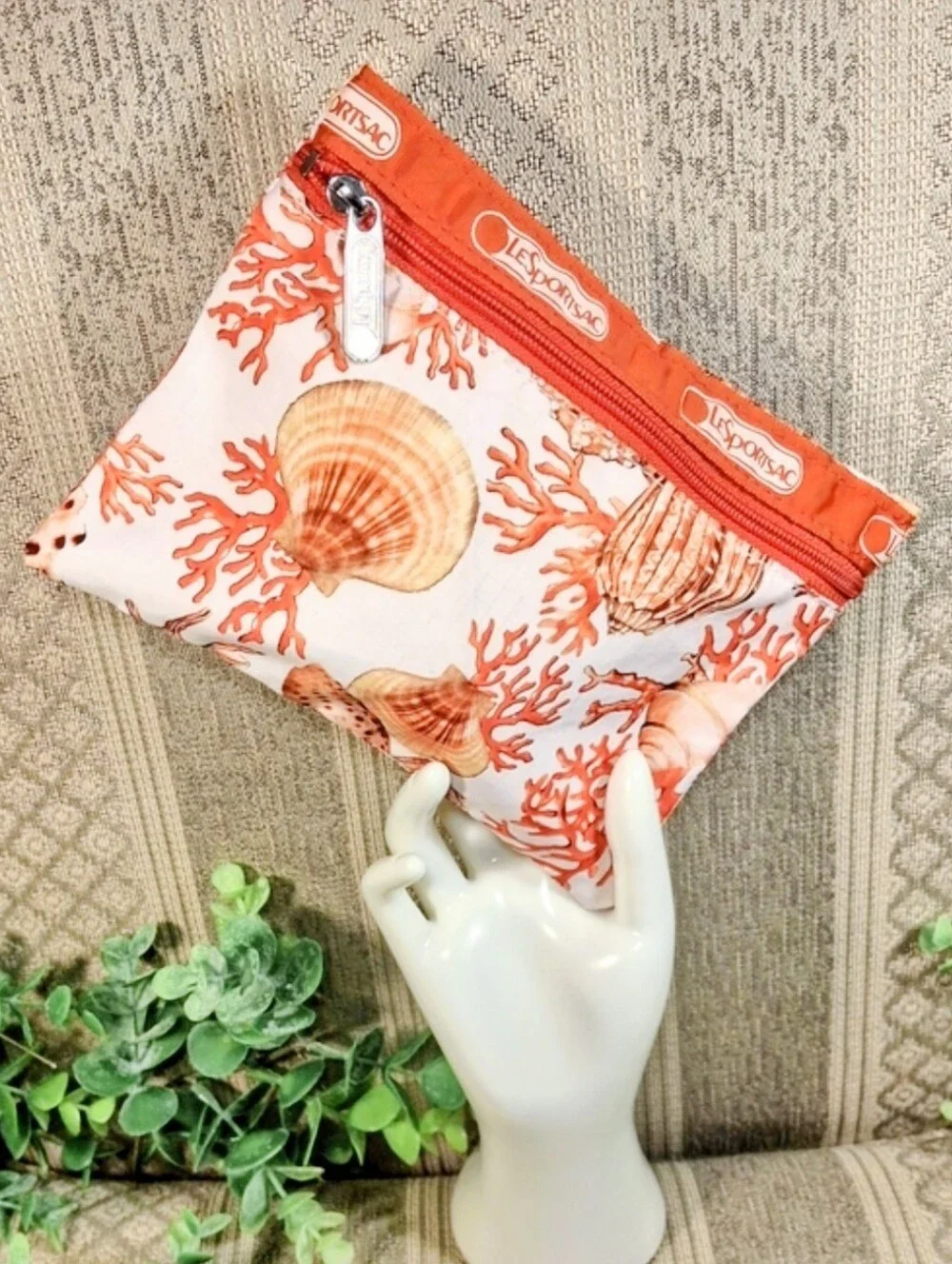 Lesportsac Sea Shell Coral Print Cosmetic Case